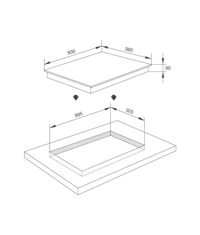 Bếp từ kết hợp hồng ngoại Malloca MH-04IR 3 kích thước của Bếp từ kết hợp hồng ngoại Malloca MH-04IR