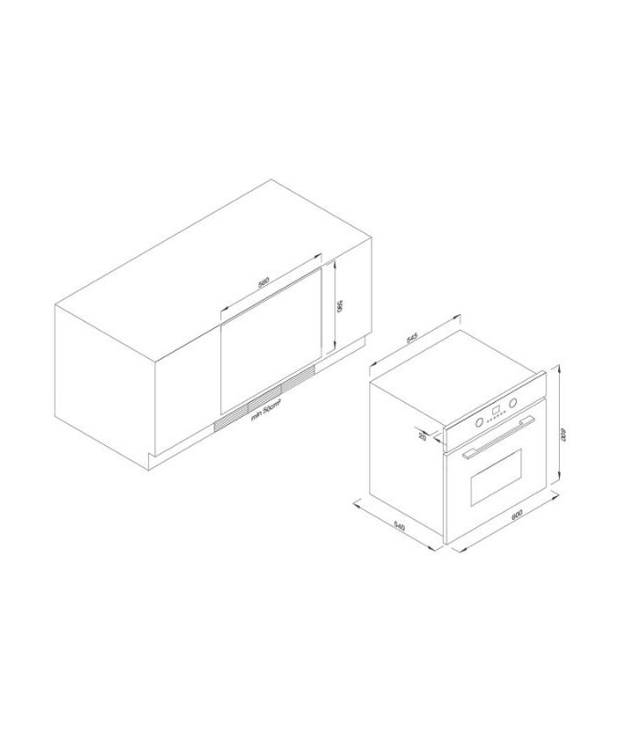 Lò nướng âm tủ 56L Malloca EB-56ERCDG-8BC40 3 Thiết kế của Lò nướng Malloca EB-56ERCDG-8BC40