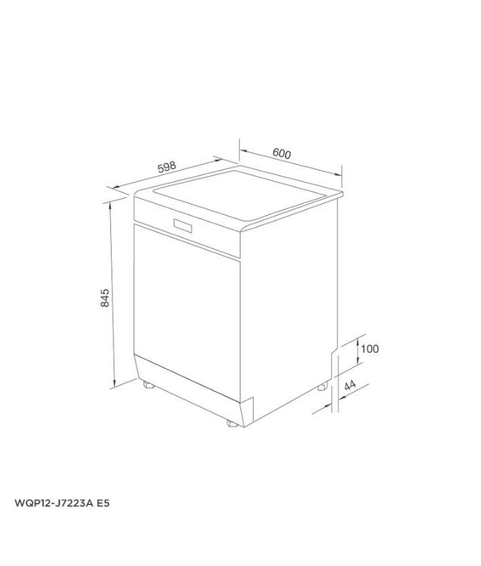 Máy rửa bát độc lập Malloca WQP12-J7223A E5 2 Thiết kế của Máy rửa bát Malloca WQP12-J7223A E5