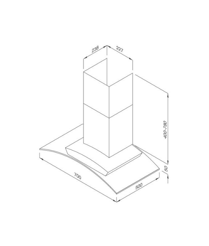 Thiết kế của Máy hút mùi ống Malloca MC 1070