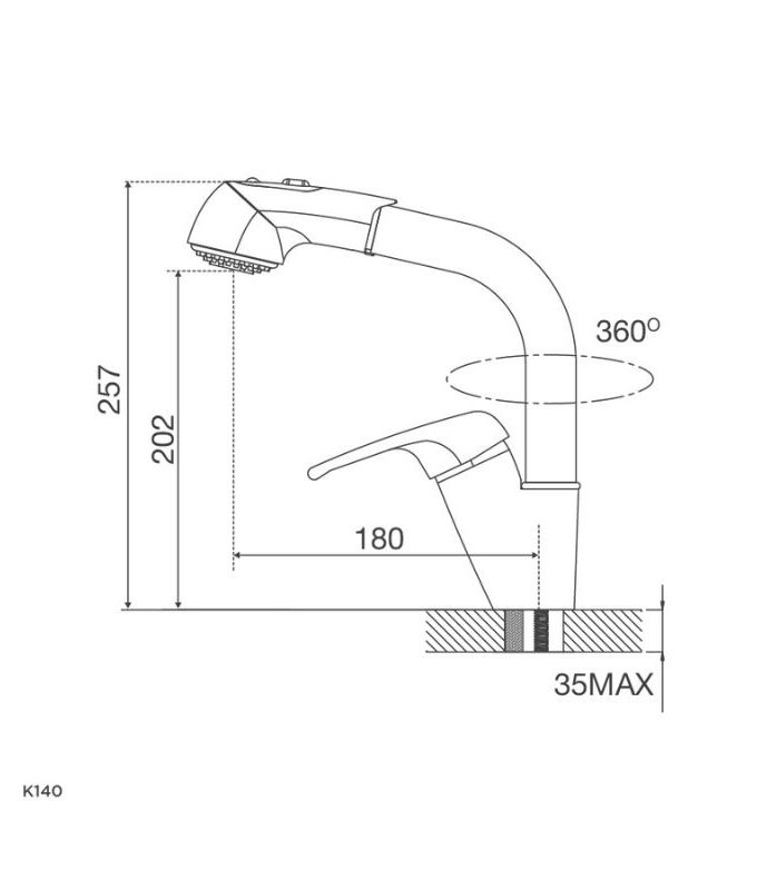 Thiết kế của Vòi rửa bát Malloca K140
