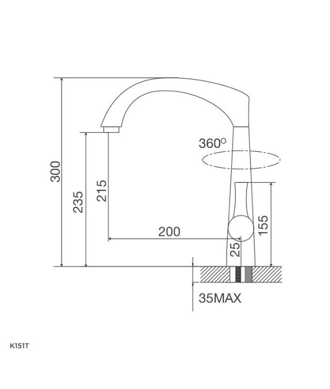 Thiết kế của Vòi rửa bát Malloca K151T