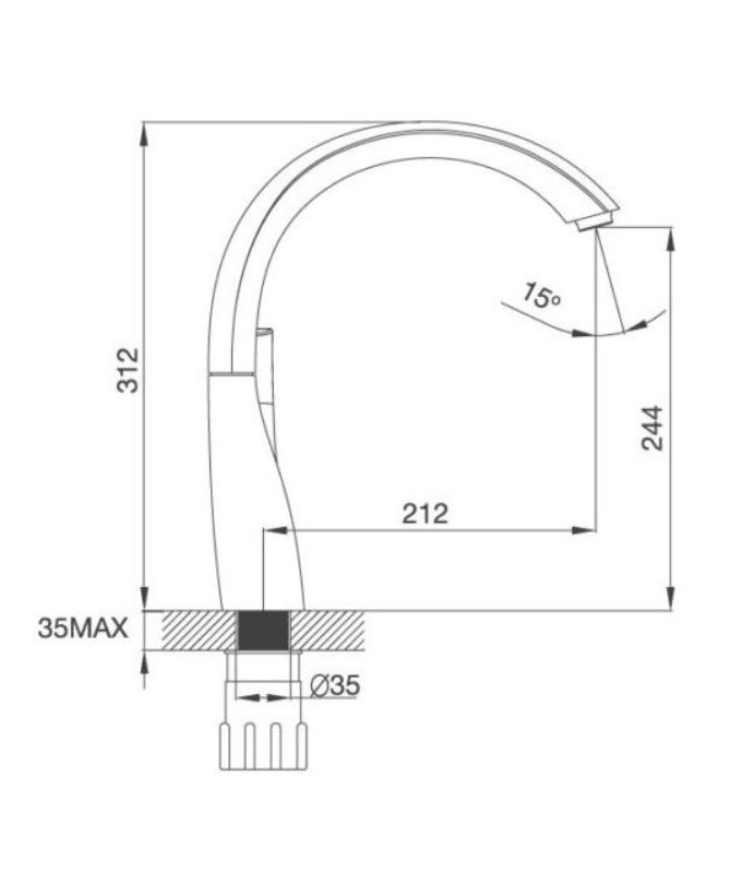 Thiết kế của Vòi rửa bát Malloca K202C