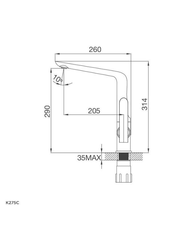 Thiết kế của Vòi rửa bát Malloca K275C