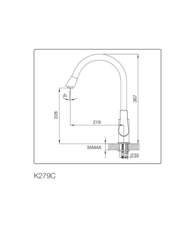 Thiết kế của Vòi rửa bát Malloca K279C