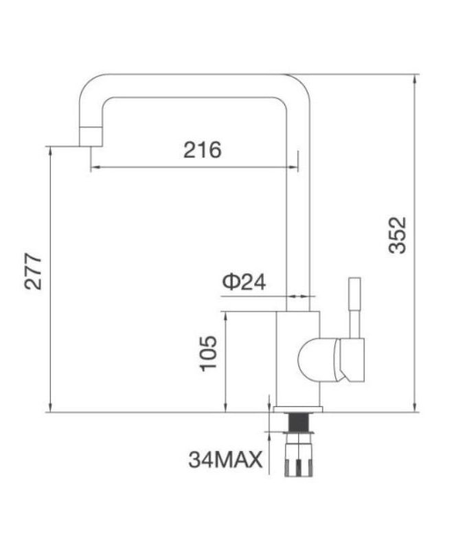 Thiết kế của Vòi rửa bát Malloca K559S