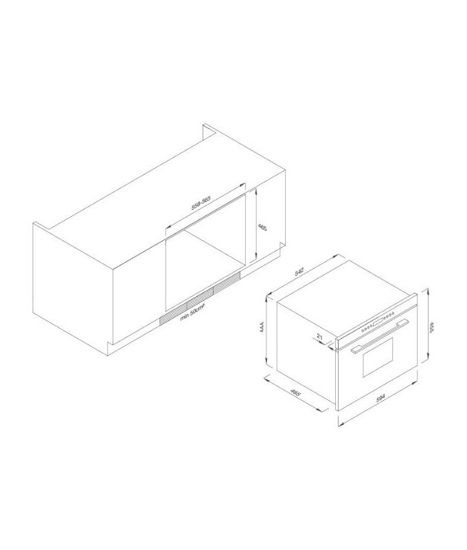 kích thước của Lò hấp Malloca MST35-IX03 (Kính trắng)