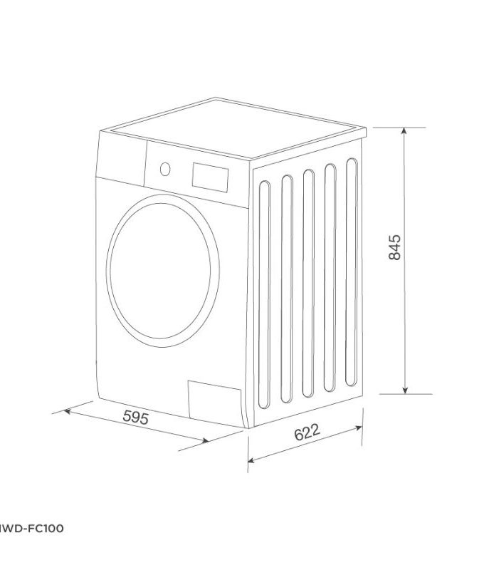 Máy giặt kết hợp sấy Malloca MWD-FC100 5 kích thước của khay đổ nước giặt của lồng giặt của Máy giặt kết hợp sấy Malloca MWD-FC100