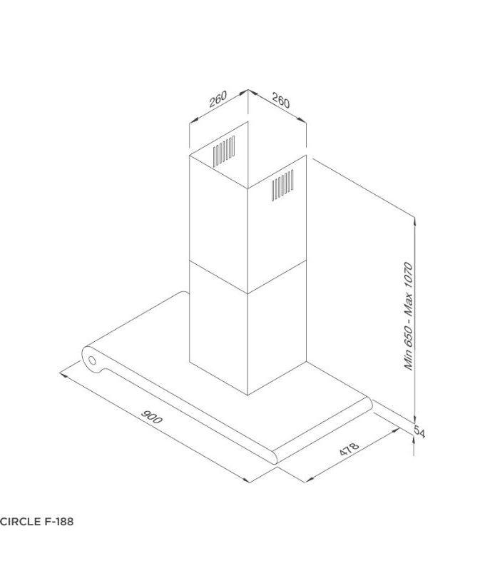 kích thước của Máy húi mùi Malloca CIRCLE F-188