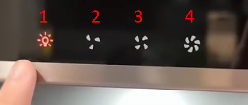 Bảng điều khiển máy hút mùi Malloca Gama K3155.7 Bảng điều khiển máy hút mùi Malloca Gama K3155.7