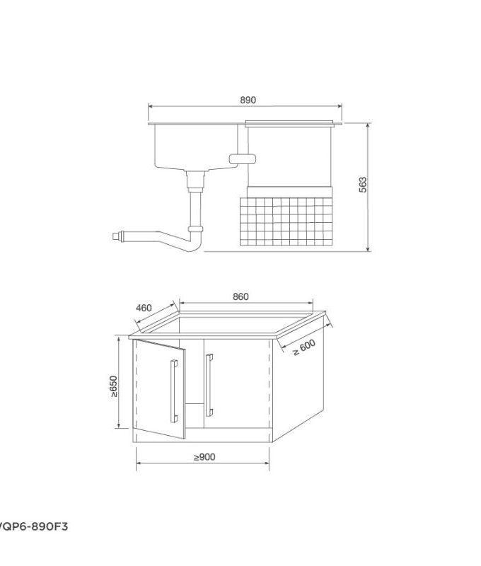 Máy rửa bát âm tủ Malloca WQP6-890F3 6 thông số kỹ thuật của Máy rửa bát Malloca WQP6-890F3