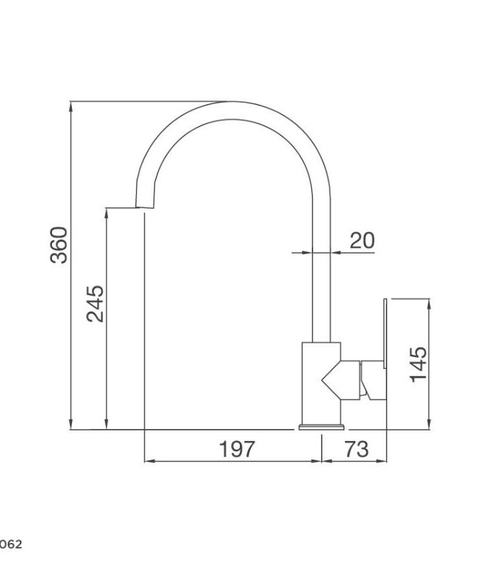 kích thước của Vòi rửa bát Malloca MF-062