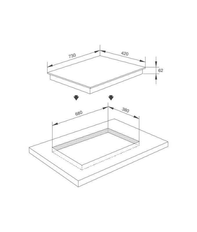 Bếp từ Malloca 2 vùng nấu MH-732 IN lắp âm 3 Thiết kế của Bếp từ Malloca MH-732 IN