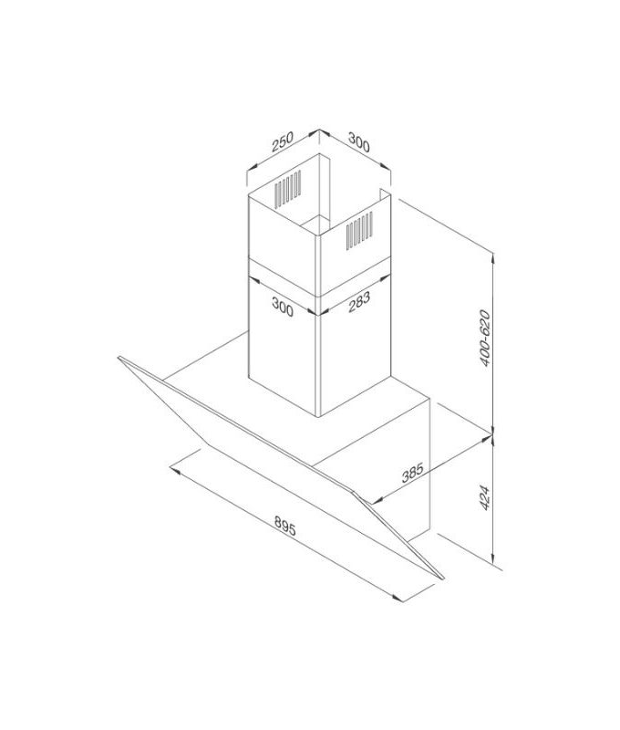 Máy hút mùi áp tường Malloca MC 9086HS 3 Thiết kế của Máy hút mùi Malloca MC 9086HS