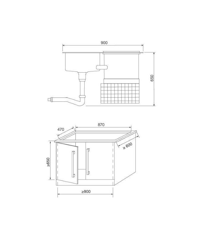 Máy rửa bát âm tủ Malloca WQP6-890F4 4 kích thước của Máy rửa bát tích hợp Malloca WQP6-890F4
