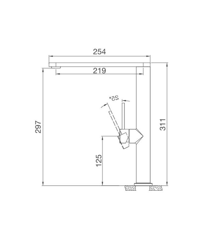 Kích thước vòi rửa bát Malloca K061-S