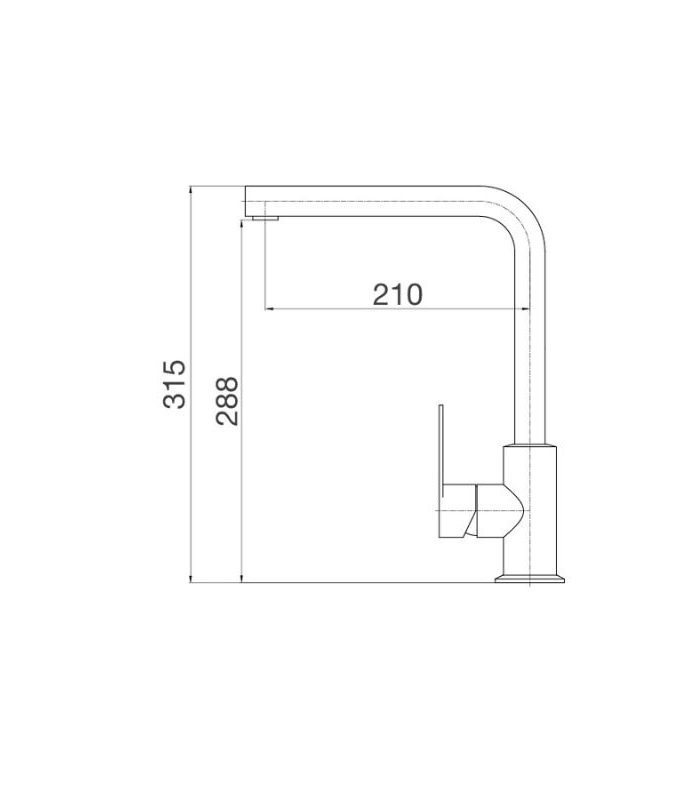 Kích thước vòi rửa bát Malloca K525B