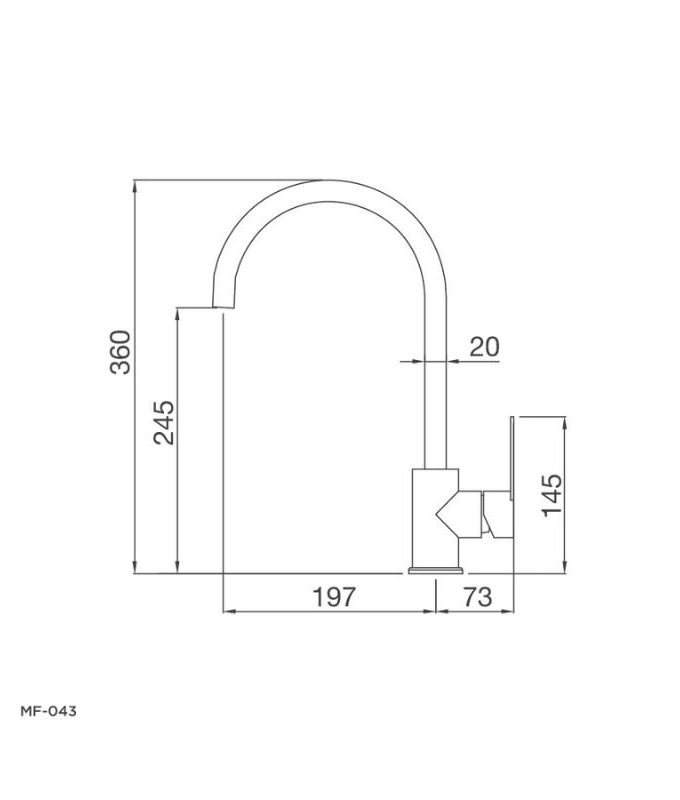 Kích thước vòi rửa bát Malloca MF-043