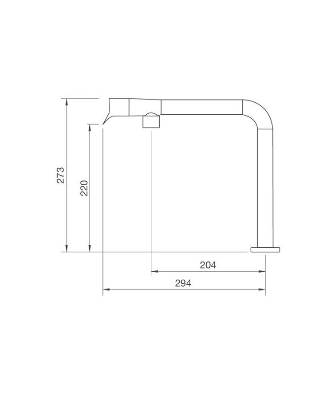 Kích thước vòi rửa bát Malloca MF-070