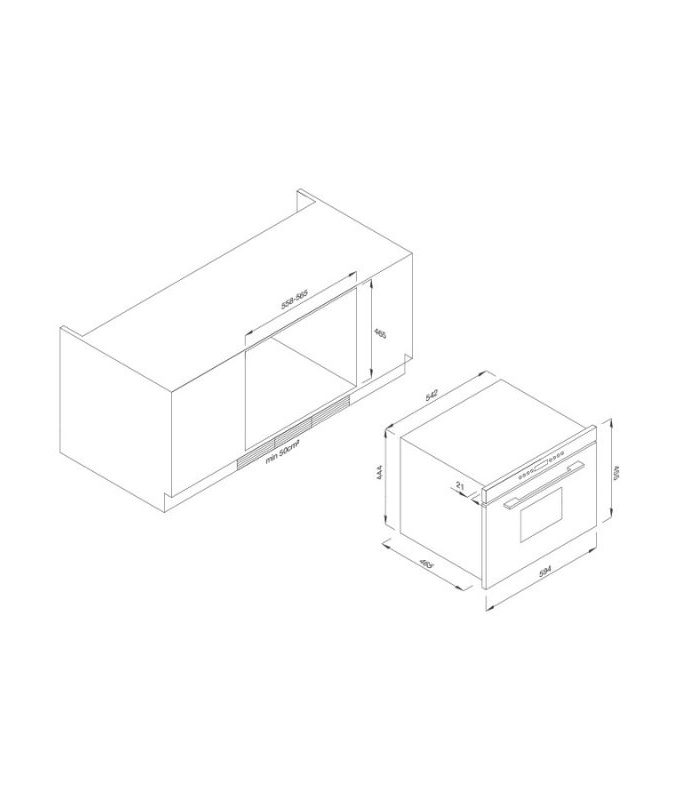 Kích thước lò vi sóng Malloca MW35-IX03 (kính đen)