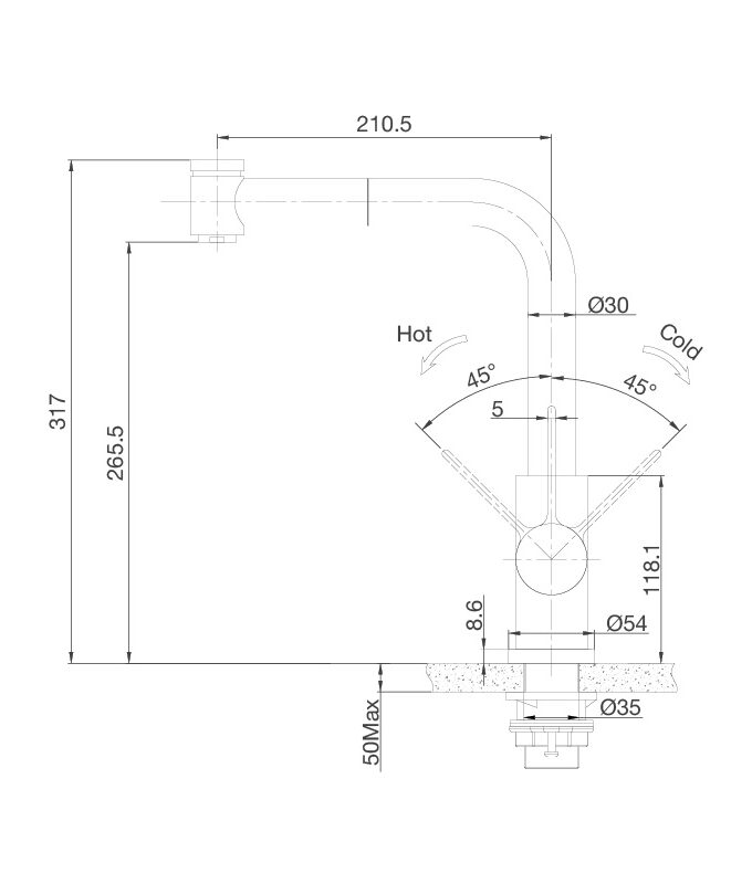 hinh anh voi rua chen luxsteel k066 po 2