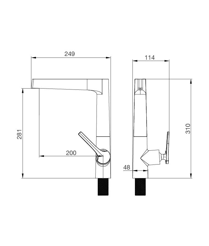 Khích thước Vòi rửa chén Malloca K295BS