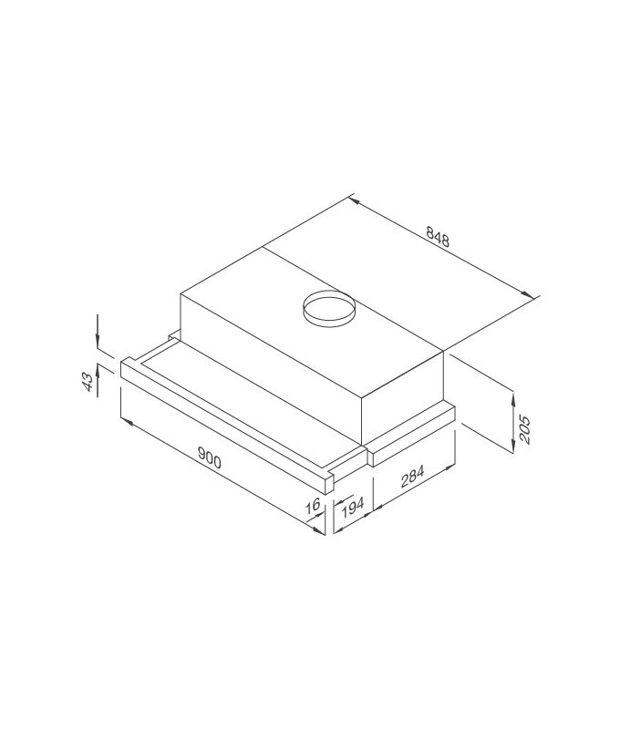 Máy hút khói khử mùi âm tủ Malloca MH 90SMC 4 Kích thước Máy hút khói khử mùi âm tủ MH 90SMC